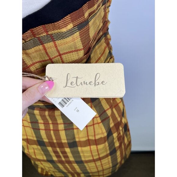 Anthropologie Let Me Be Forever That Girl Plaid Mini Dress Fall Medium NWT - Picture 8 of 12